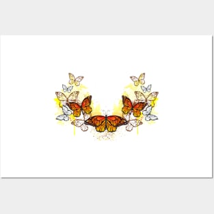 Symmetrical Pattern of Butterflies Monarchs Posters and Art